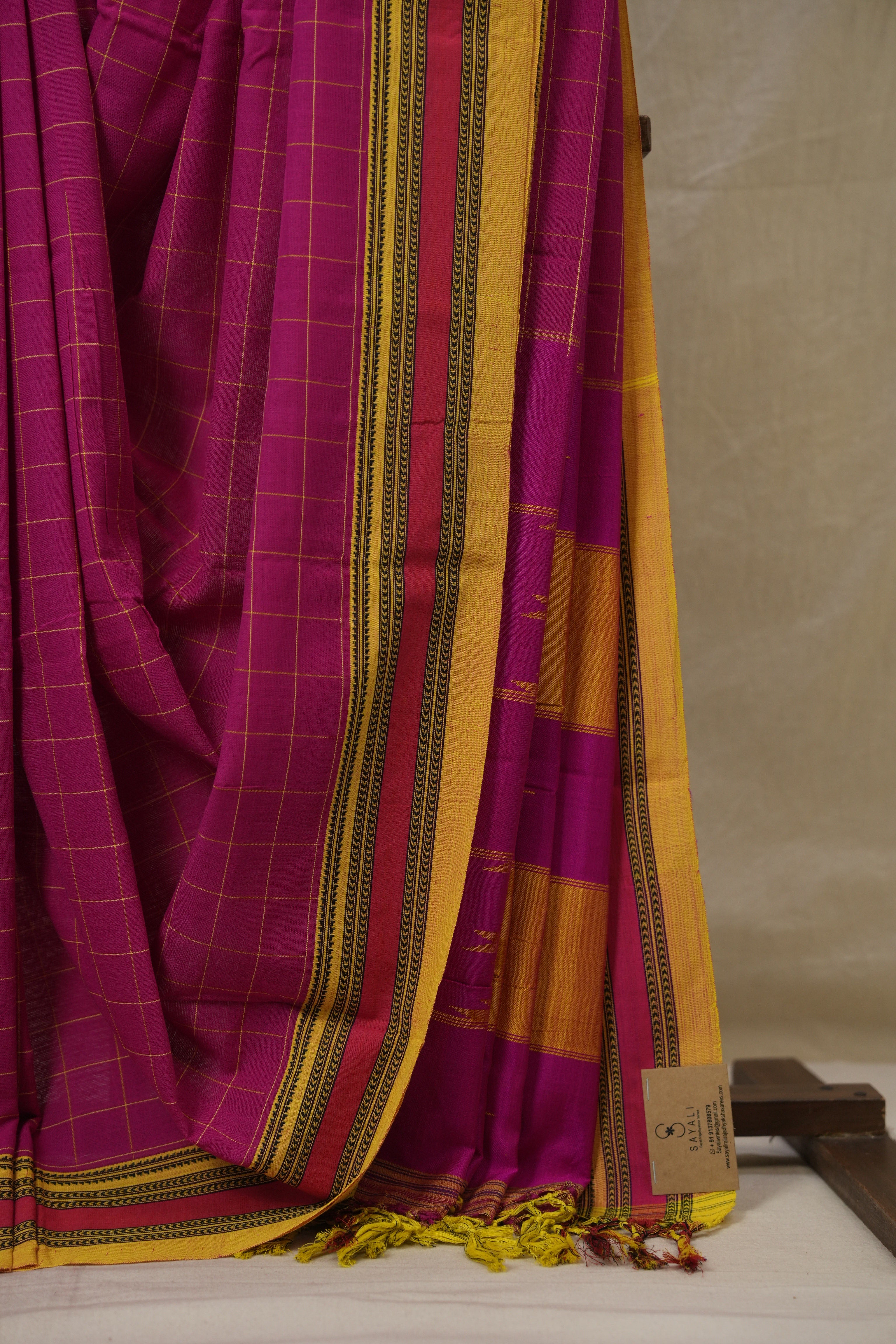 Rani Pink Cotton Ilkal Saree - SRRPCIS918