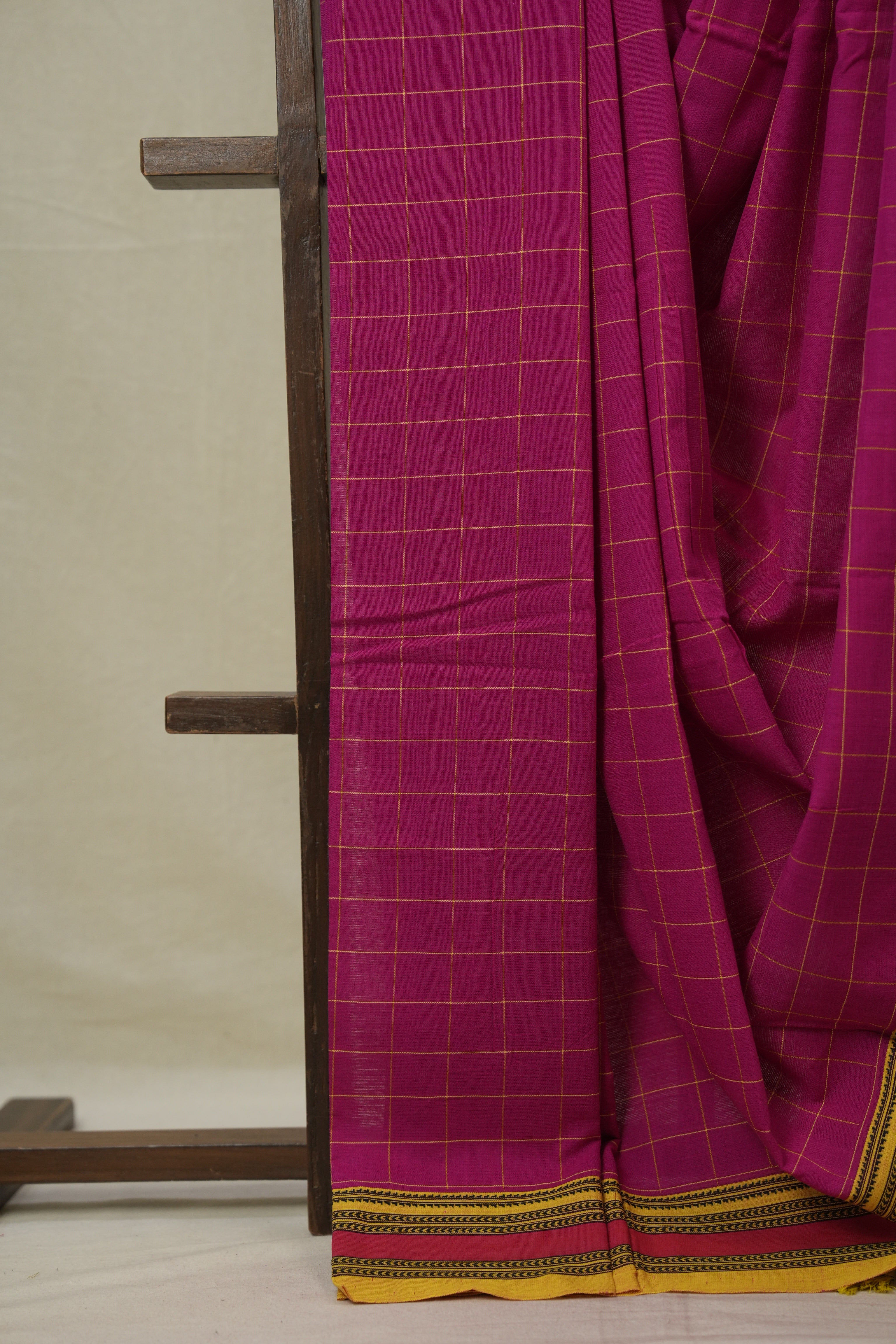 Rani Pink Cotton Ilkal Saree - SRRPCIS918