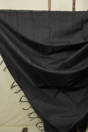 Black Raw Silk Saree - SRBRSS1015
