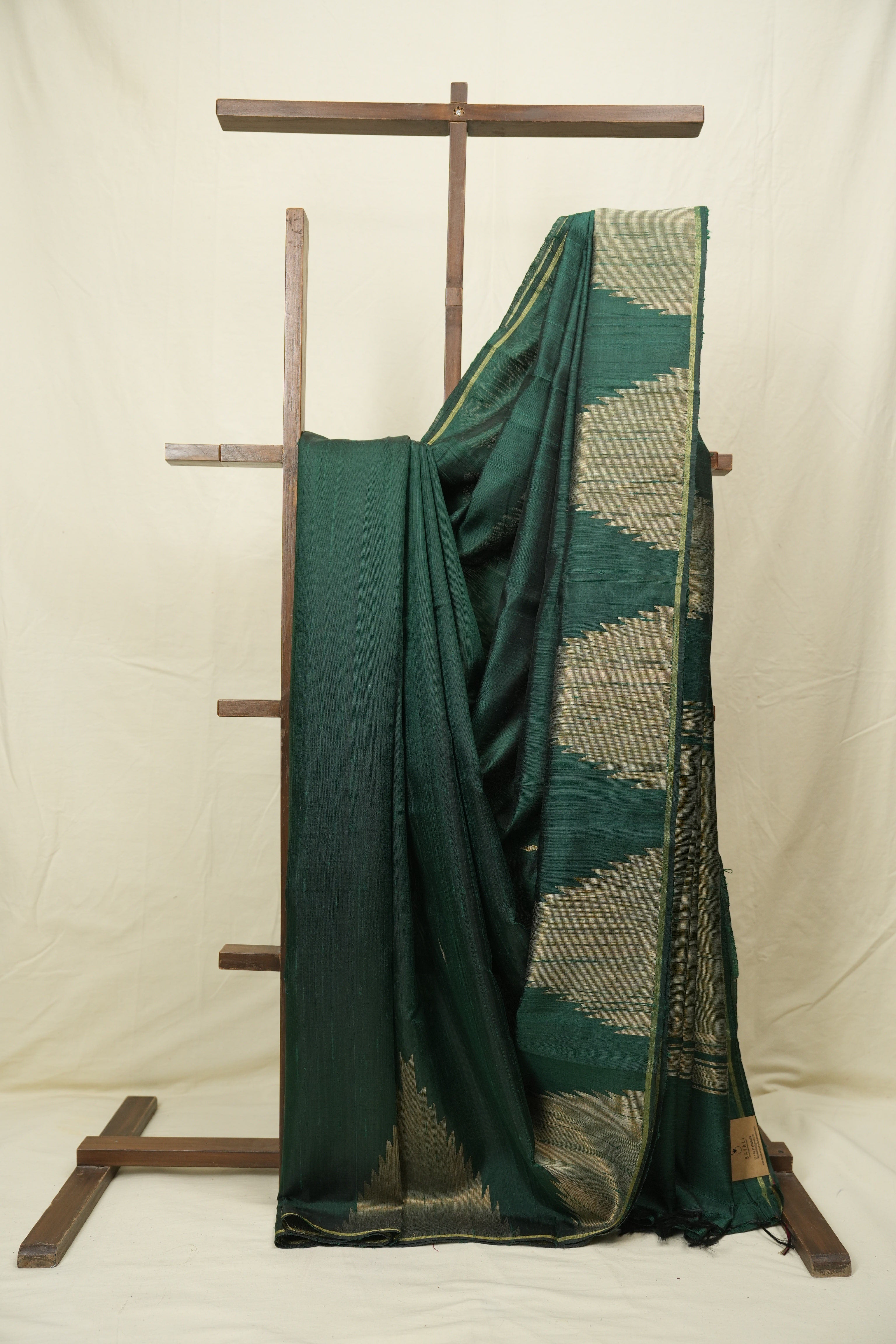 Green Raw Silk Saree - SRGRSS1008