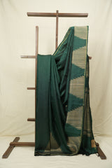 Green Raw Silk Saree - SRGRSS1008