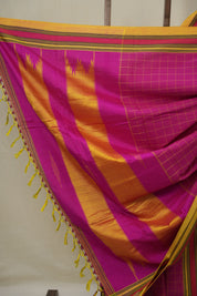 Rani Pink Cotton Ilkal Saree - SRRPCIS918