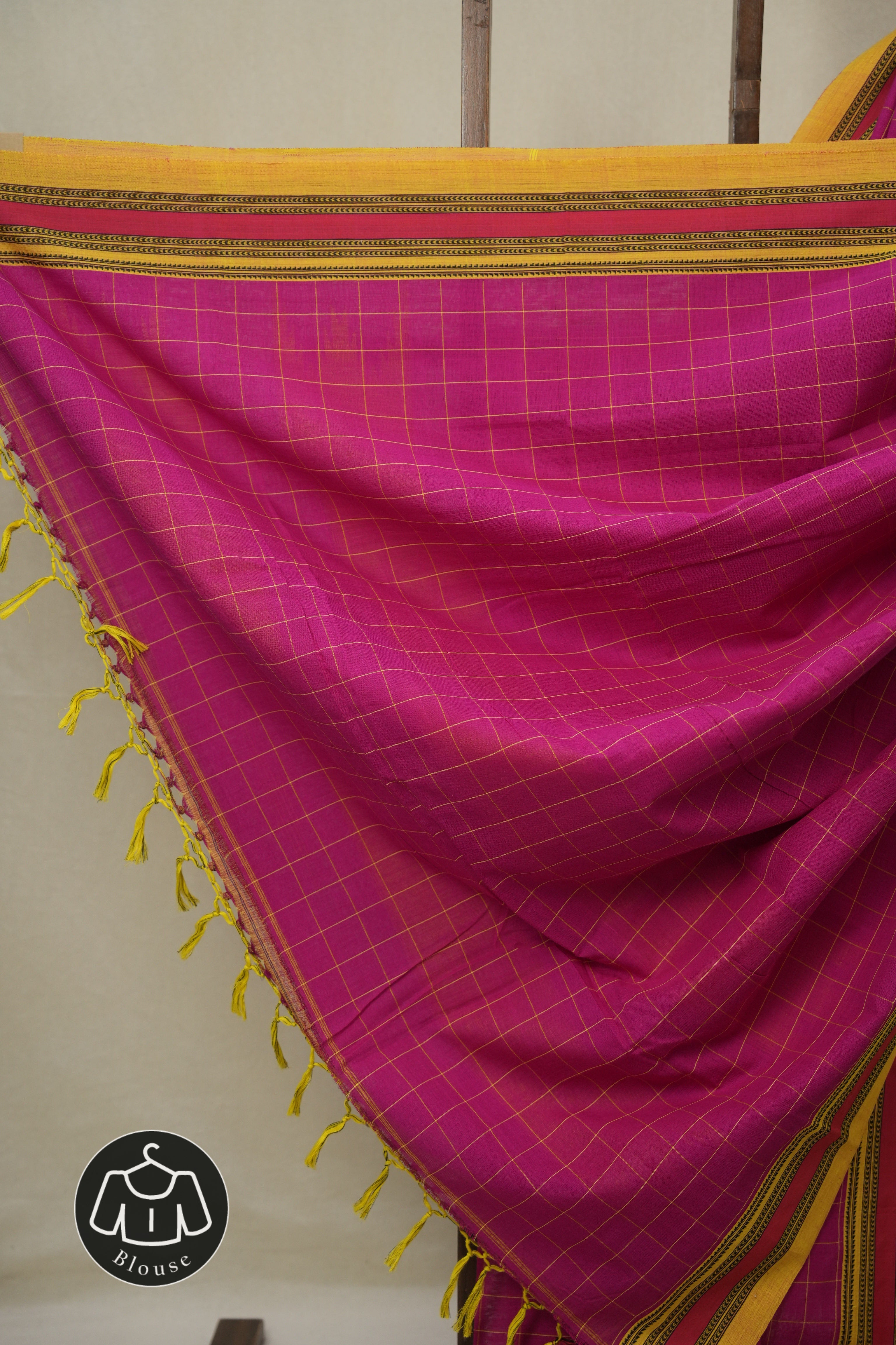 Rani Pink Cotton Ilkal Saree - SRRPCIS918