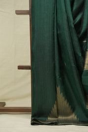 Green Raw Silk Saree - SRGRSS1008