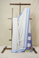 White Cotton Ilkal Saree - SRWCIS917