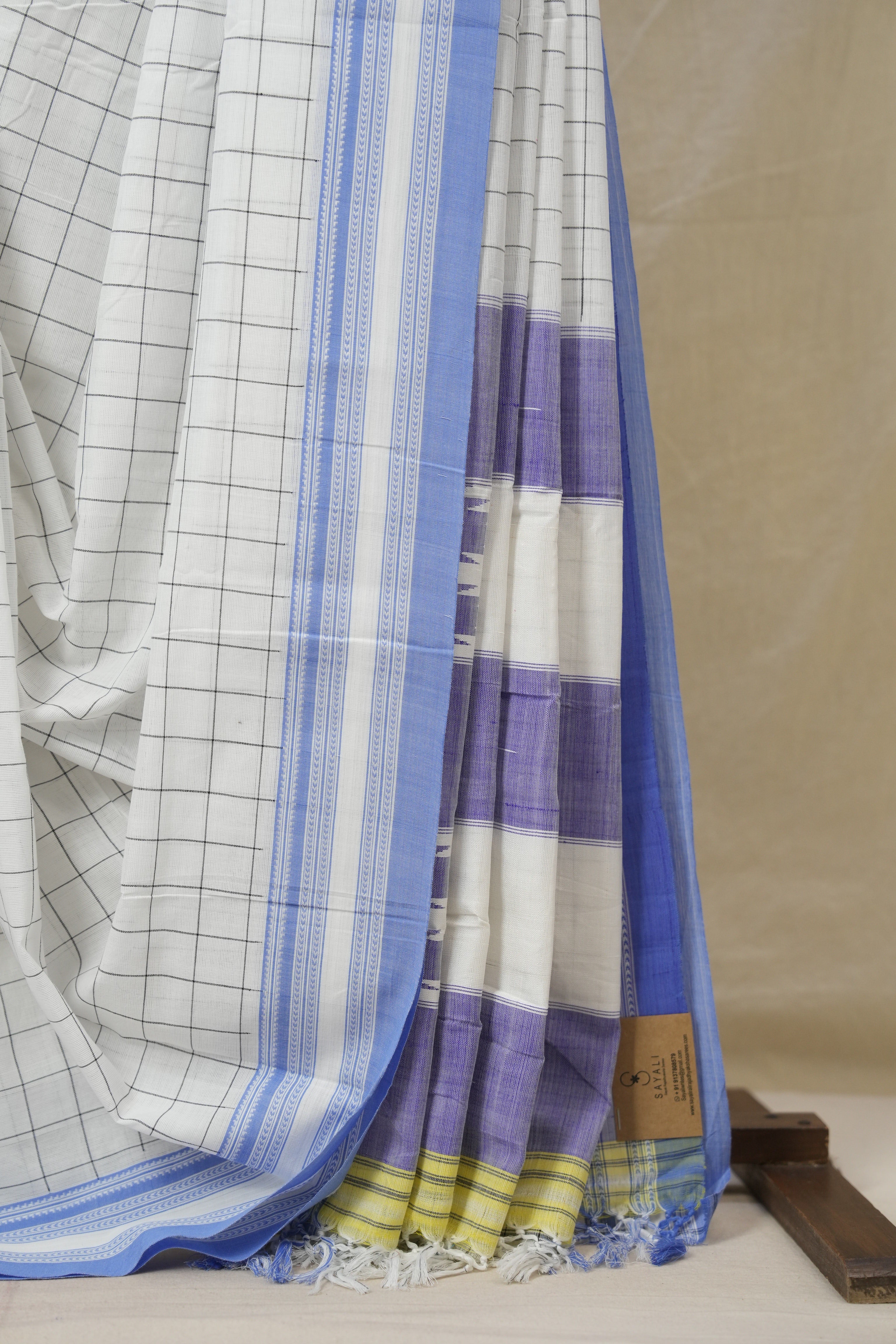 White Cotton Ilkal Saree - SRWCIS917