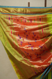 Neon Green Silk Paithani Saree - SRNGSPS723