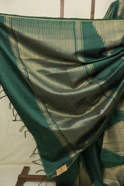 Green Raw Silk Saree - SRGRSS1008