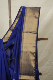 Navy Blue Maheshwari Saree - SRNBMS1036