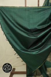 Green Raw Silk Saree - SRGRSS1008