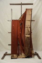 Brown Maheshwari Saree - SRBMS1037