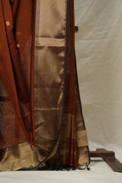 Brown Maheshwari Saree - SRBMS1037