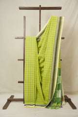 Parrot Green Cotton Ilkal Saree - SRPGCIS916