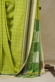 Parrot Green Cotton Ilkal Saree - SRPGCIS916