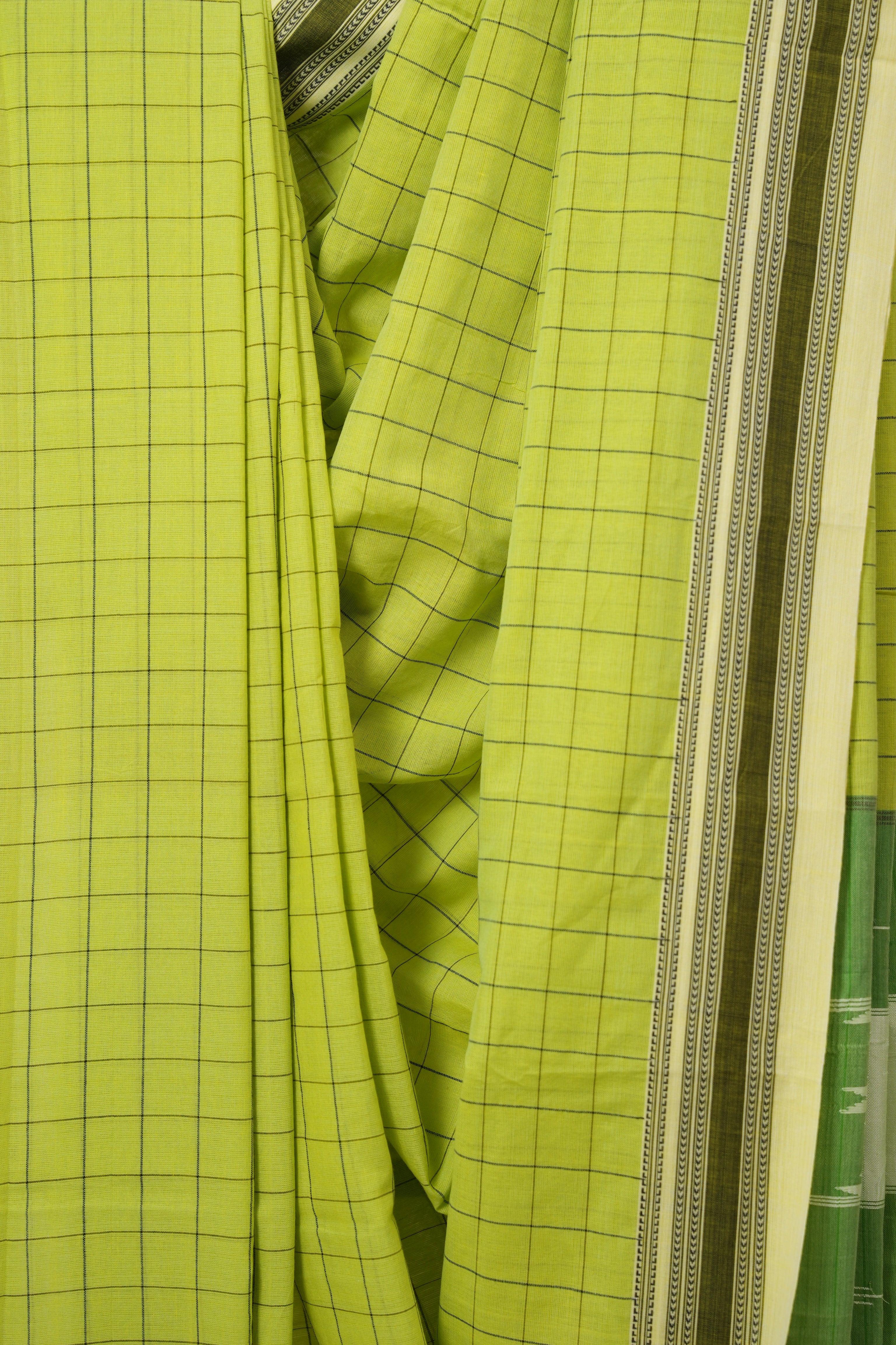 Parrot Green Cotton Ilkal Saree - SRPGCIS916