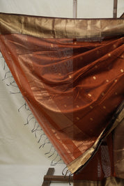 Brown Maheshwari Saree - SRBMS1037
