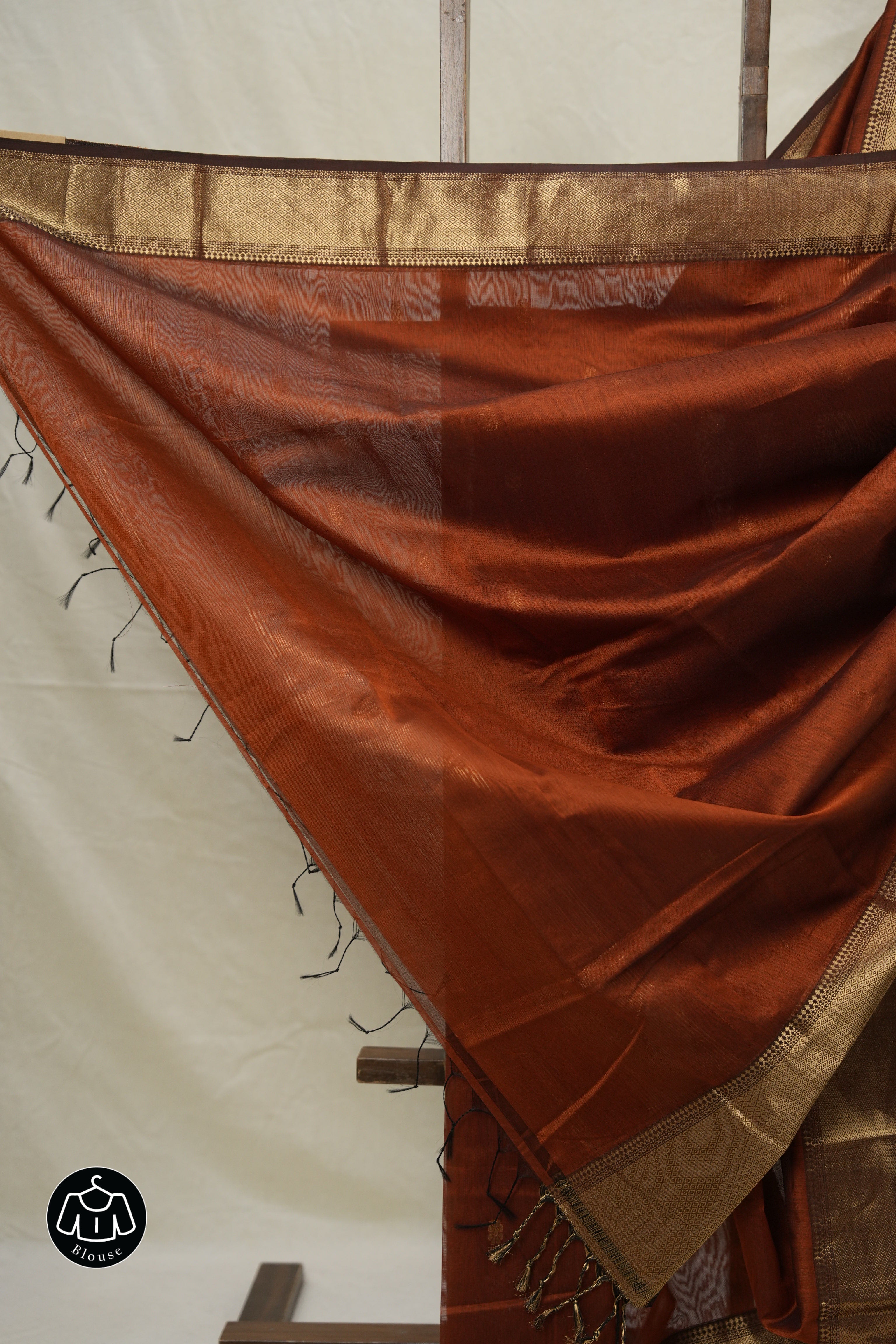 Brown Maheshwari Saree - SRBMS1037