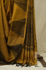 Gold Raw Silk Saree - SRGRSS1010