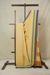 Butter Yellow Cotton Ilkal Saree - SRBYCIS915