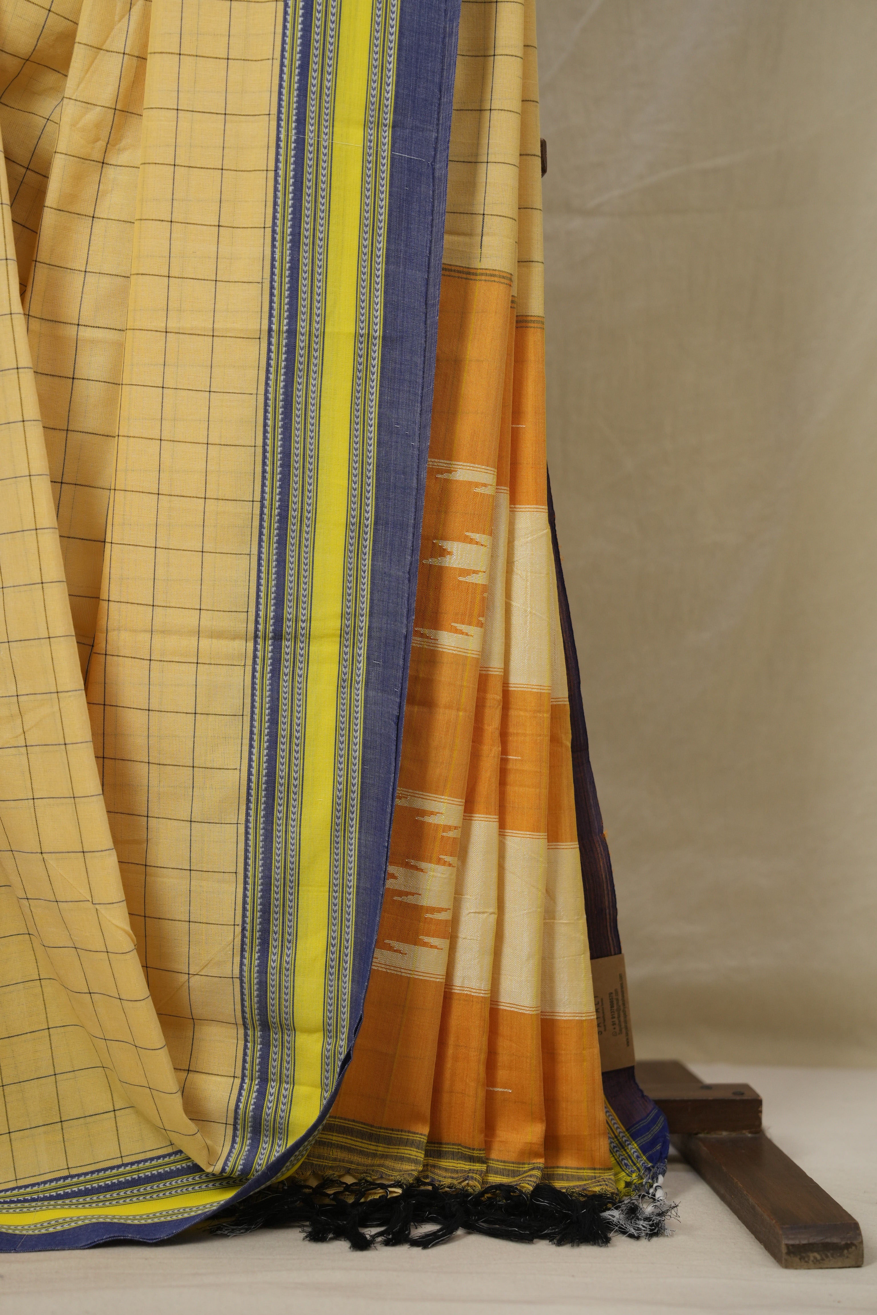 Butter Yellow Cotton Ilkal Saree - SRBYCIS915