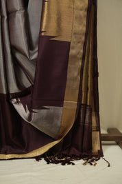 Metallic Grey Soft Silk Saree - SRMGSSS465