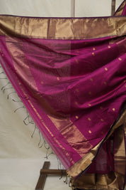 Magenta Maheshwari Saree - SRMMS1038