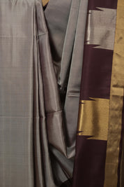 Metallic Grey Soft Silk Saree - SRMGSSS465