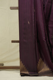 Wine Raw Silk Saree - SRWRSS1011