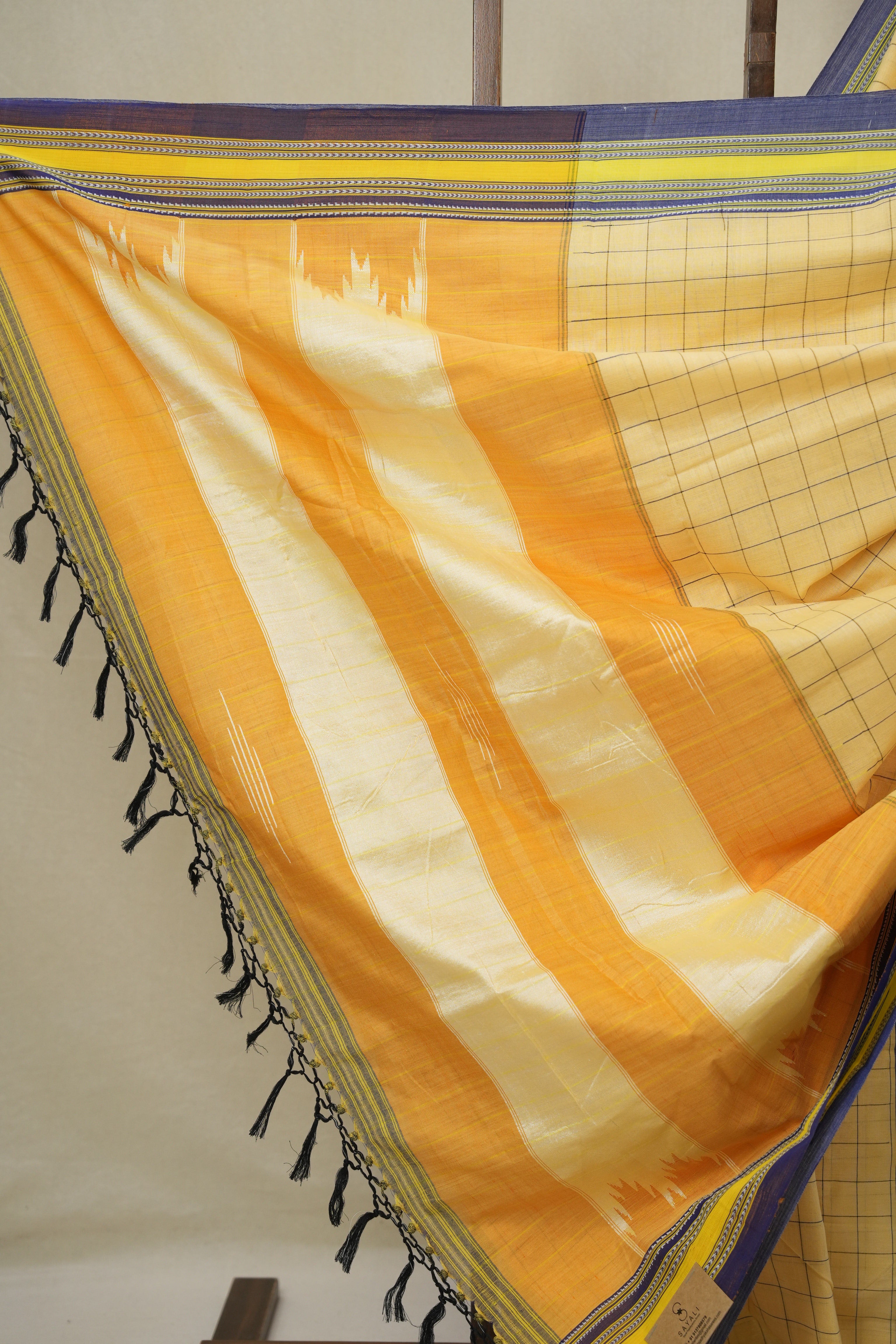 Butter Yellow Cotton Ilkal Saree - SRBYCIS915