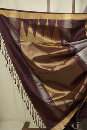 Metallic Grey Soft Silk Saree - SRMGSSS465