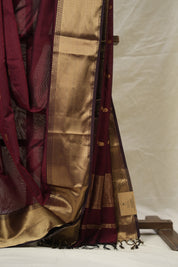 Wine Maheshwari Saree - SRWMS1039