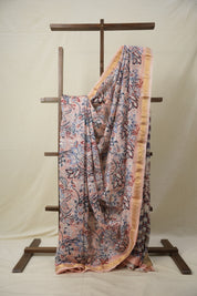 Peach HBP Cotton Silk Saree With Maheshwari Border - SRPCSS1335