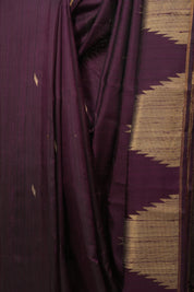 Wine Raw Silk Saree - SRWRSS1011