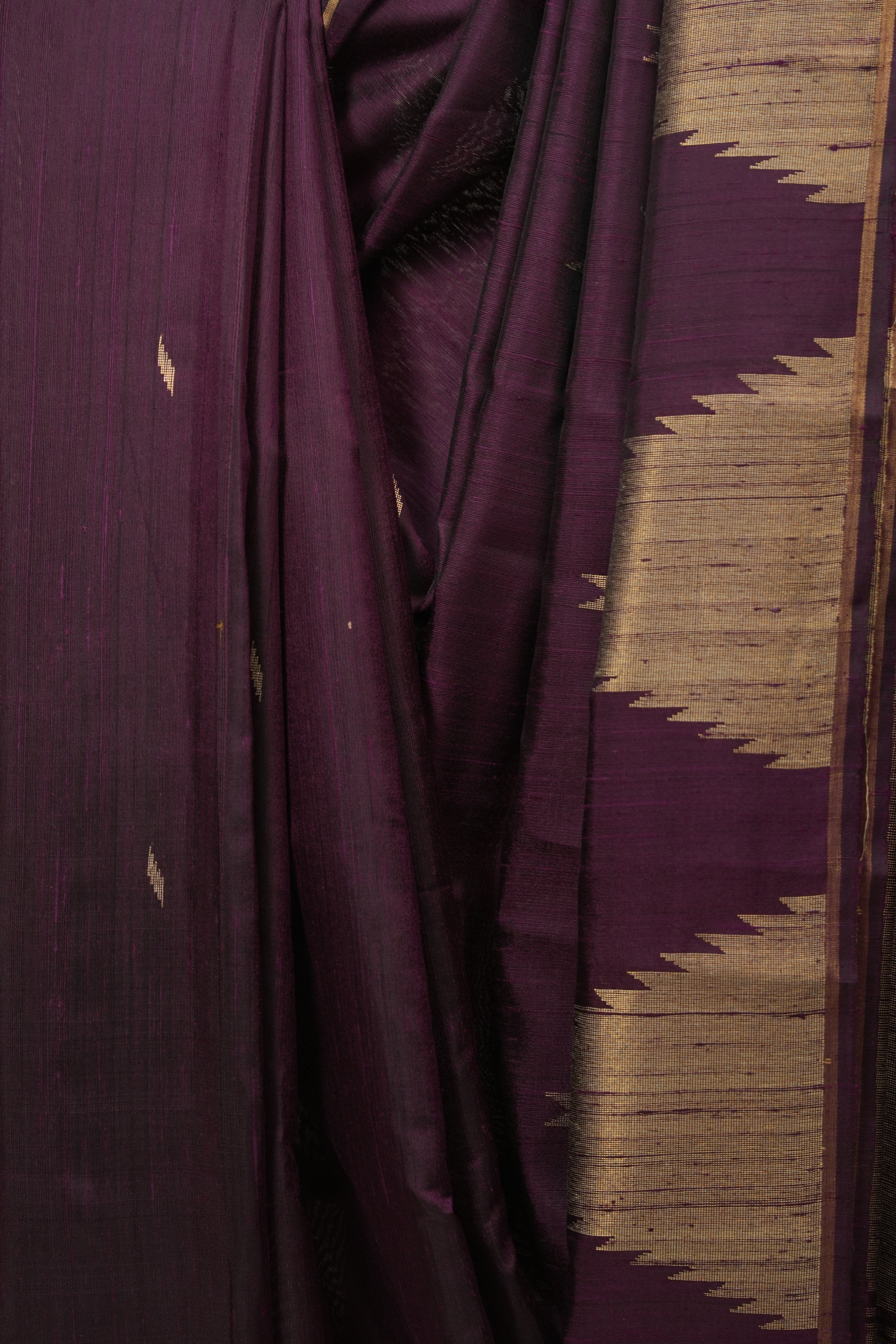 Wine Raw Silk Saree - SRWRSS1011