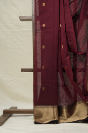 Wine Maheshwari Saree - SRWMS1039
