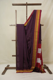 Pink Black Mixed Cotton Ilkal Saree - SRPBMCIS931