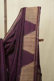 Wine Raw Silk Saree - SRWRSS1011