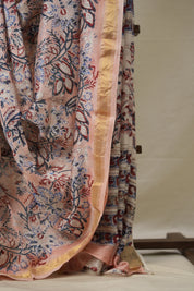 Peach HBP Cotton Silk Saree With Maheshwari Border - SRPCSS1335