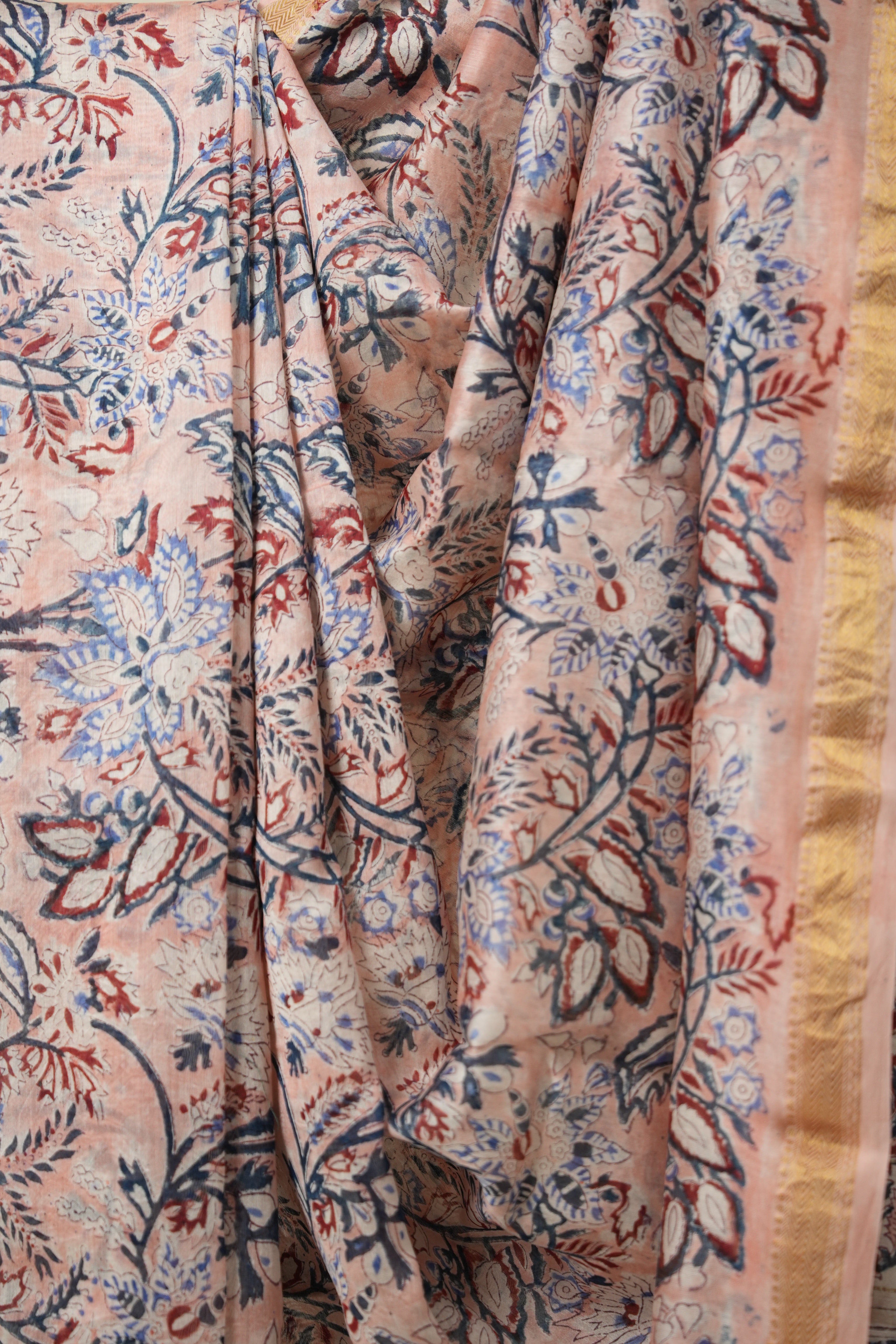 Peach HBP Cotton Silk Saree With Maheshwari Border - SRPCSS1335