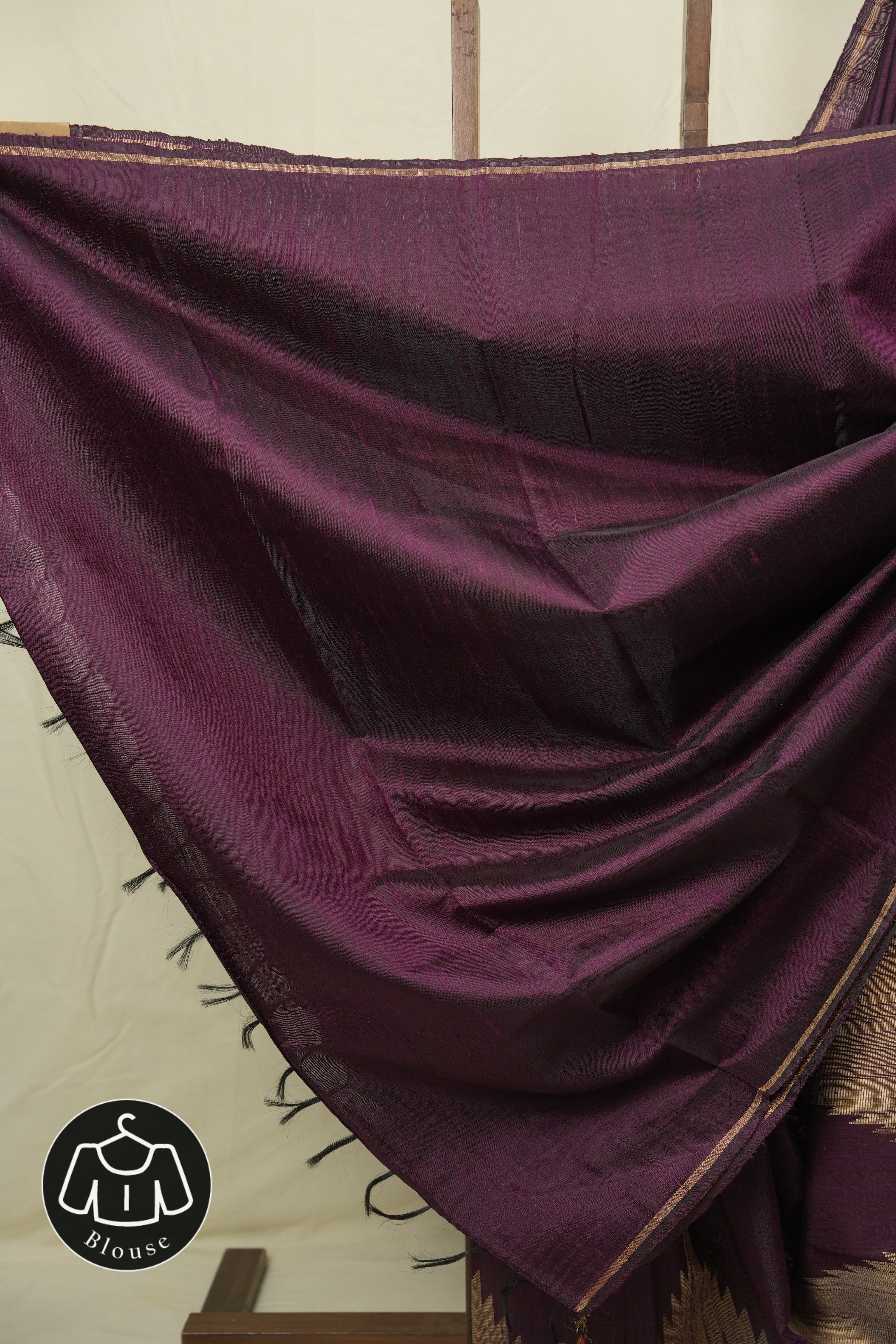 Wine Raw Silk Saree - SRWRSS1011