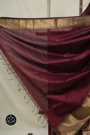 Wine Maheshwari Saree - SRWMS1039
