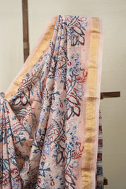 Peach HBP Cotton Silk Saree With Maheshwari Border - SRPCSS1335