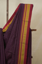 Pink Black Mixed Cotton Ilkal Saree - SRPBMCIS931