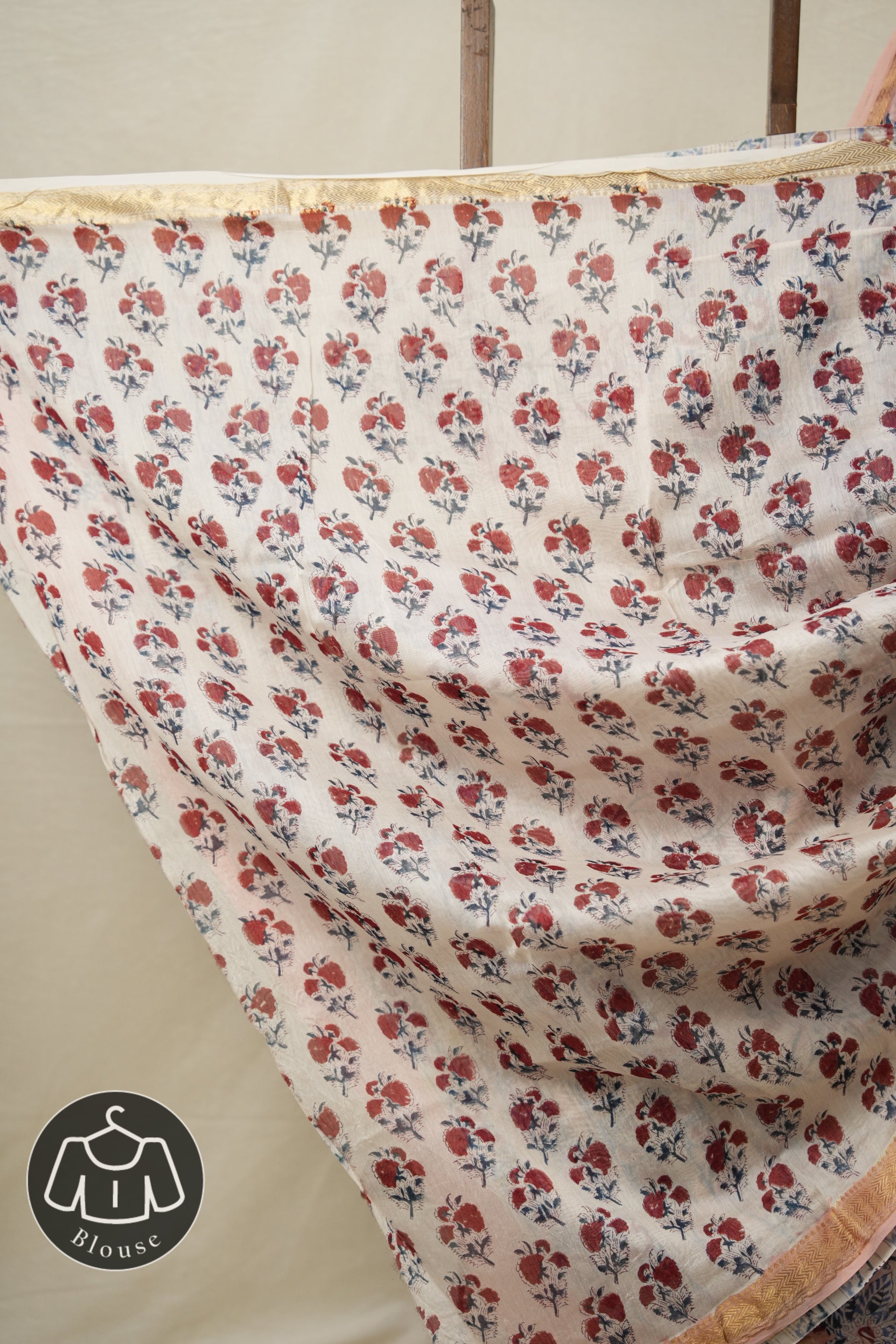 Peach HBP Cotton Silk Saree With Maheshwari Border - SRPCSS1335