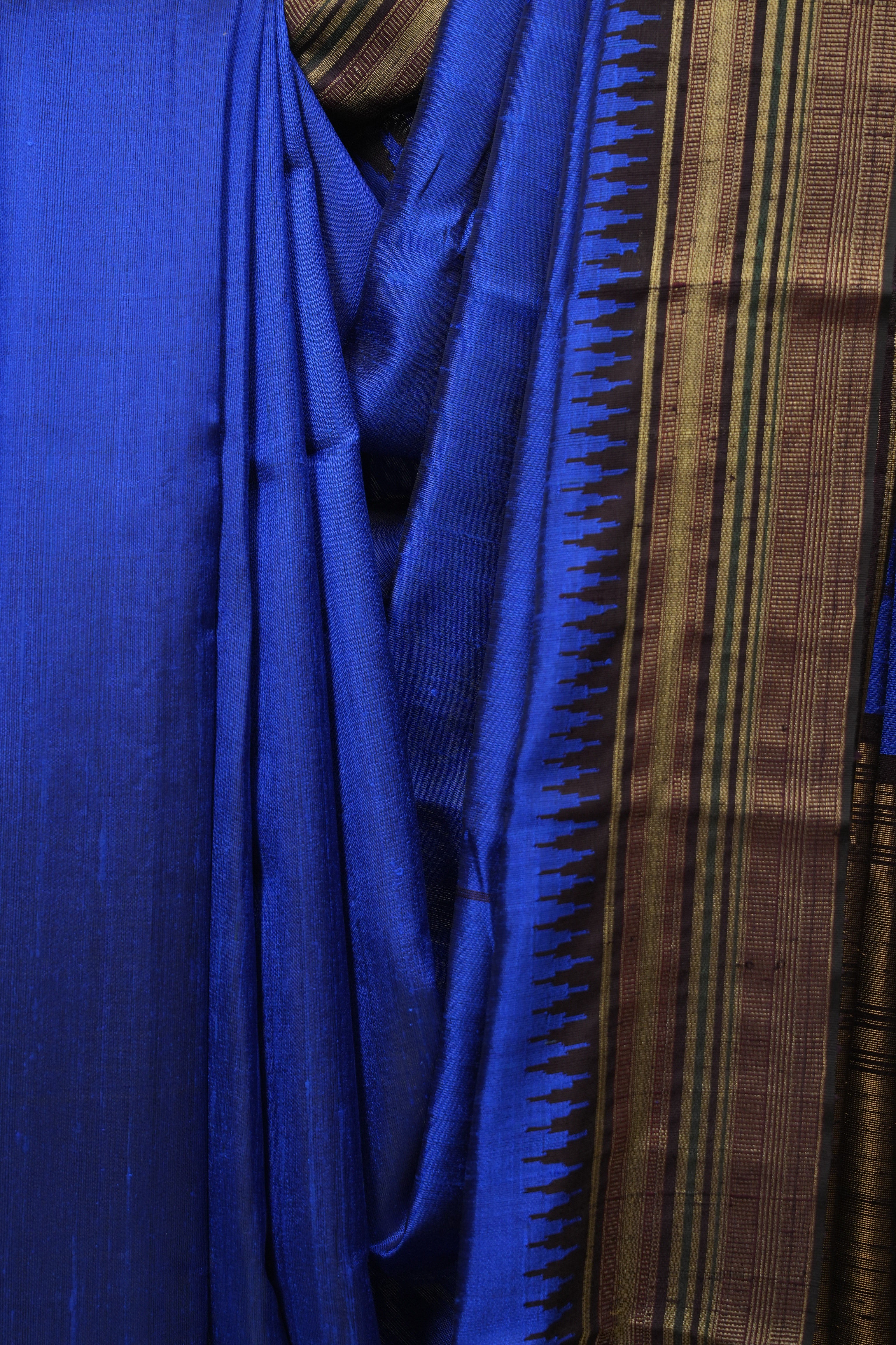 Royal Blue Raw Silk Saree - SRRBRSS1004