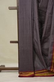 Black White Mixed Cotton Ilkal Saree - SRBWMCIS934