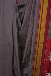 Black White Mixed Cotton Ilkal Saree - SRBWMCIS934