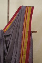 Black White Mixed Cotton Ilkal Saree - SRBWMCIS934