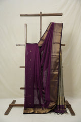 Purple Maheshwari Saree - SRPMS1044