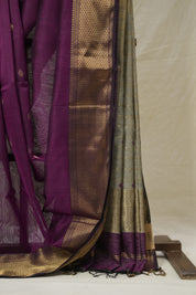 Purple Maheshwari Saree - SRPMS1044